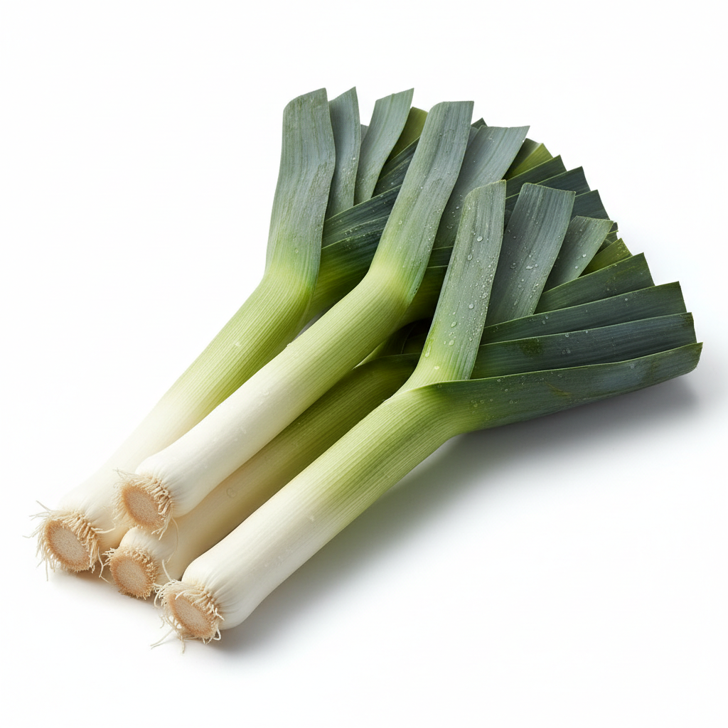 Fresh organic leeks
