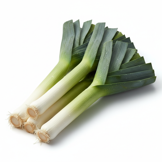 Fresh organic leeks